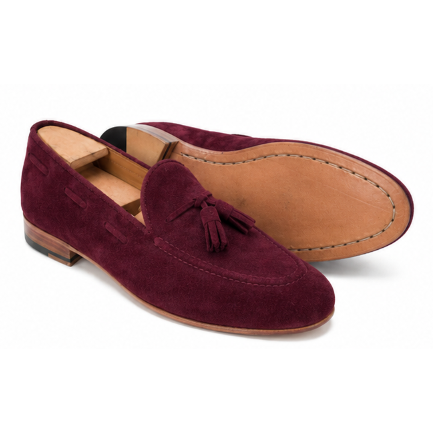 Edward - Burgundy Suede Tassel Loafer