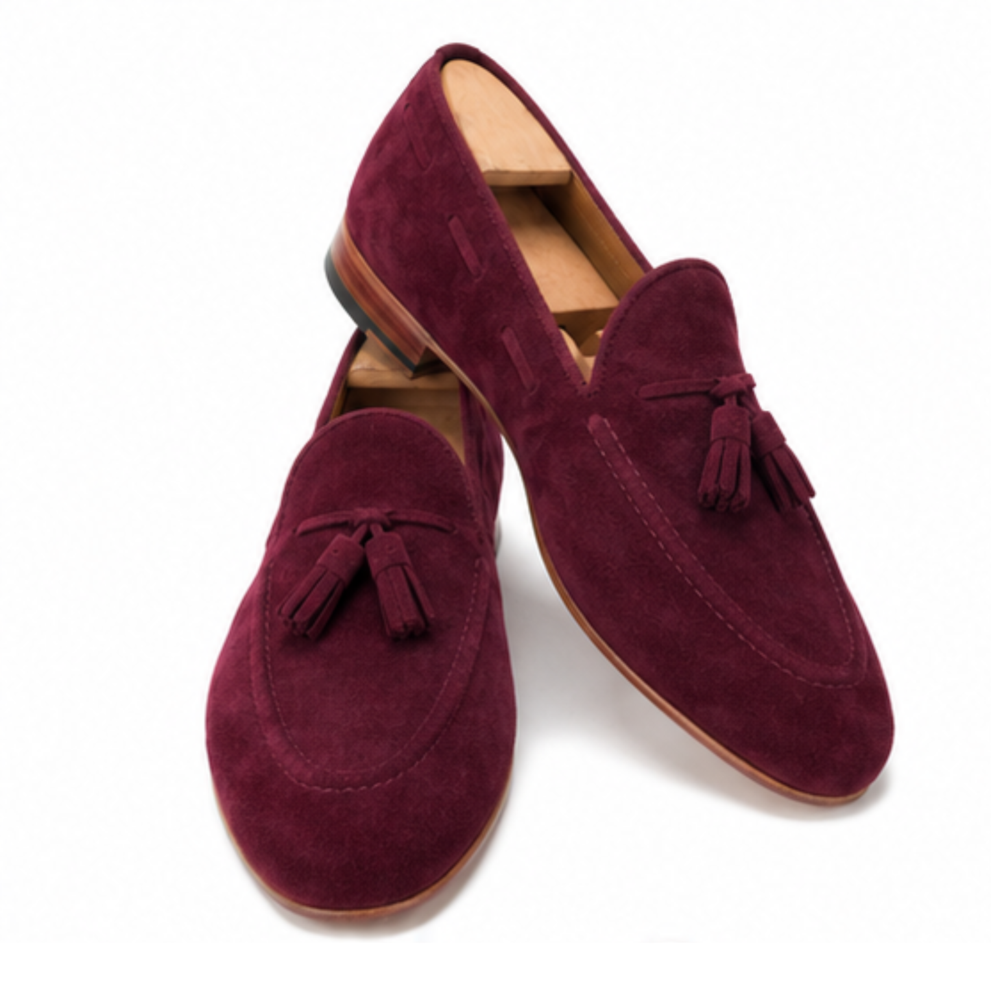 Edward - Burgundy Suede Tassel Loafer