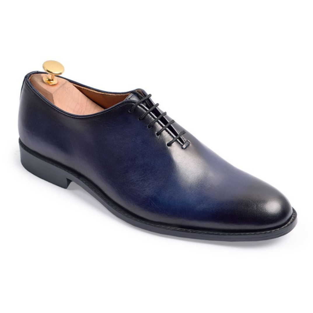 The Lincoln – Midnight Blue Patina Classic Leather Dress Shoes