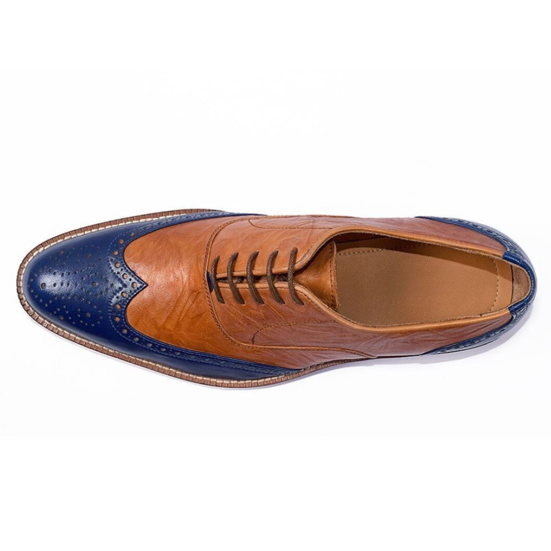 The Bristol Duo – Handcrafted Wingtip Oxford in Tan & Navy