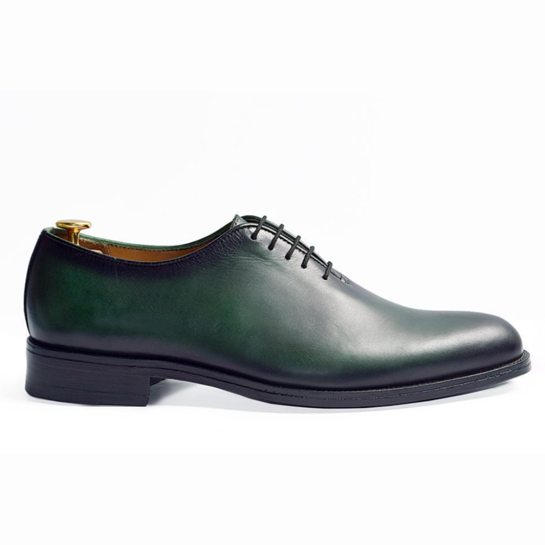The Lincoln – Forest Green Patina Classic Leather Dress Shoes