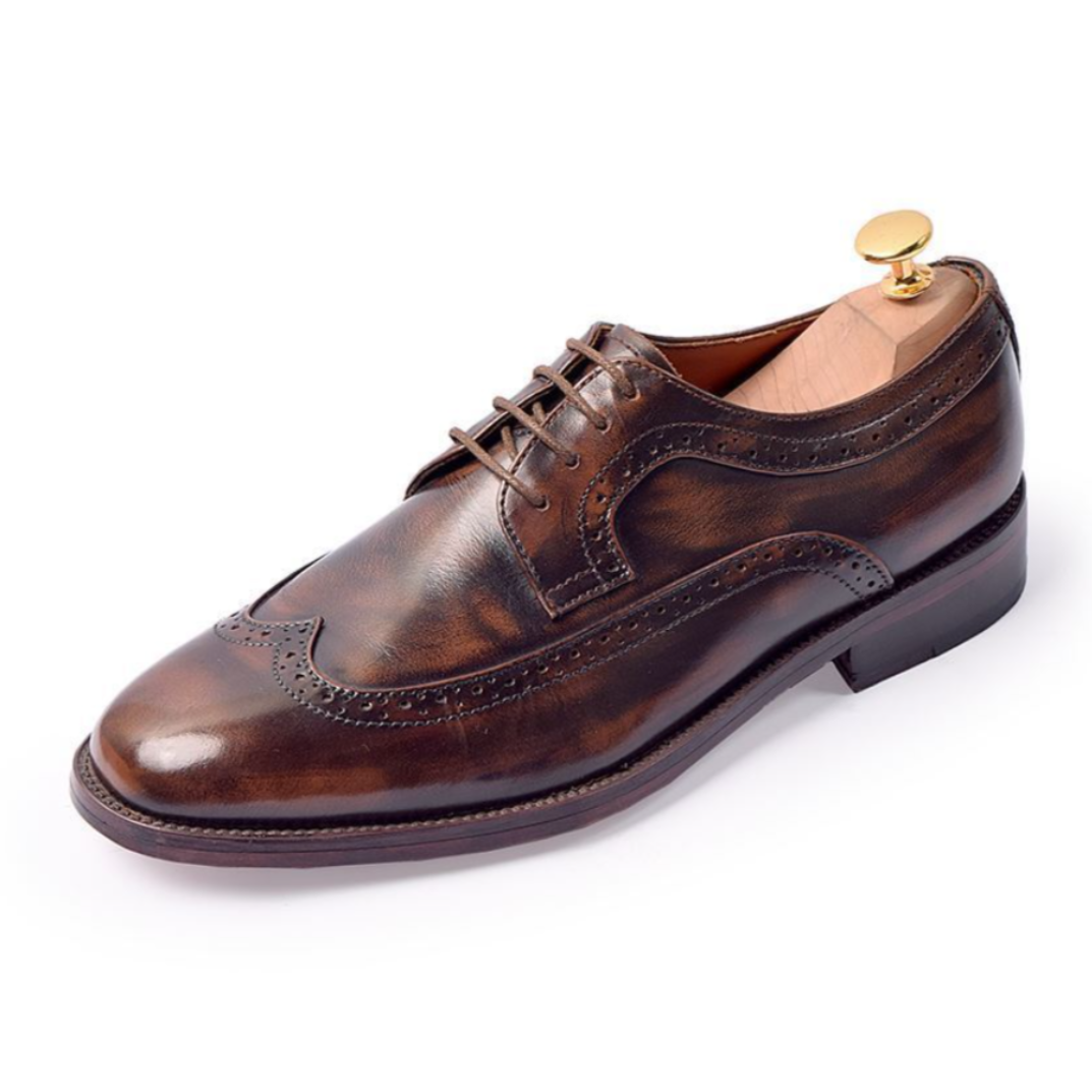 The Gibson – Handcrafted Derby in Walnut Double Shaded Brown Patina