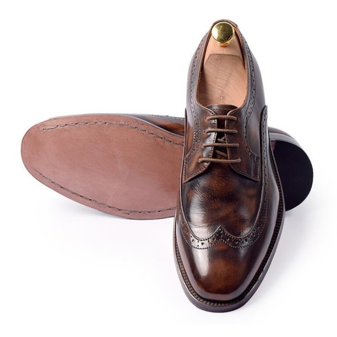 The Gibson – Handcrafted Derby in Walnut Double Shaded Brown Patina