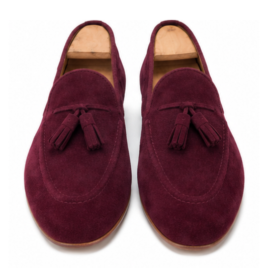 Edward - Burgundy Suede Tassel Loafer