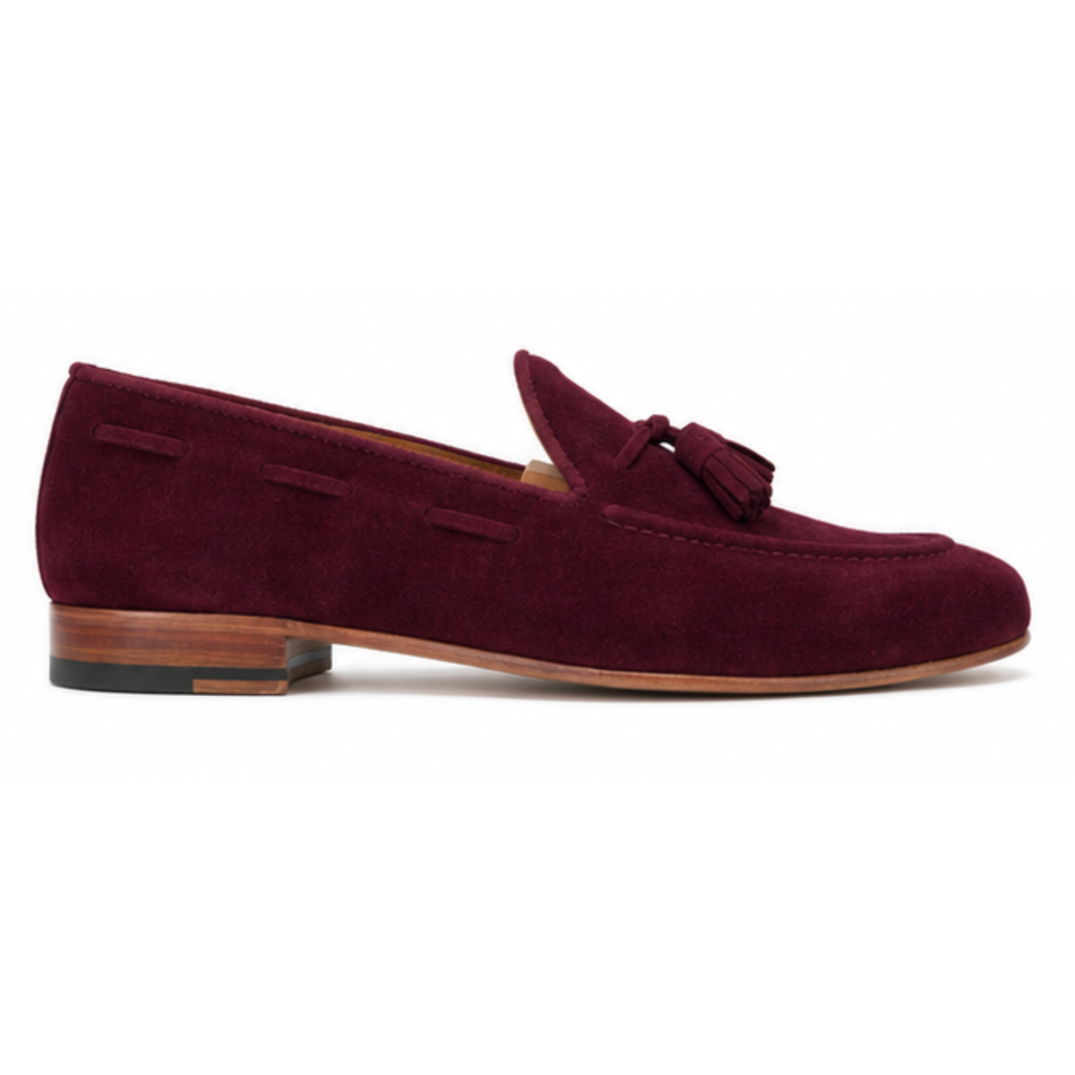 Edward - Burgundy Suede Tassel Loafer
