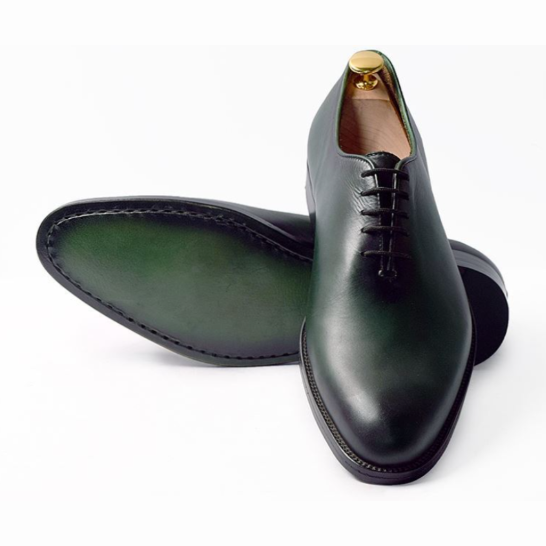 The Lincoln – Forest Green Patina Classic Leather Dress Shoes