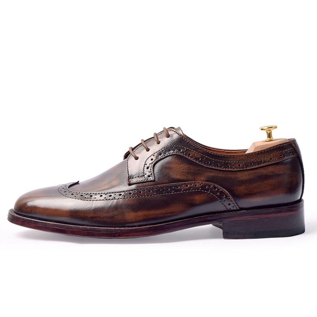 The Gibson – Handcrafted Derby in Walnut Double Shaded Brown Patina