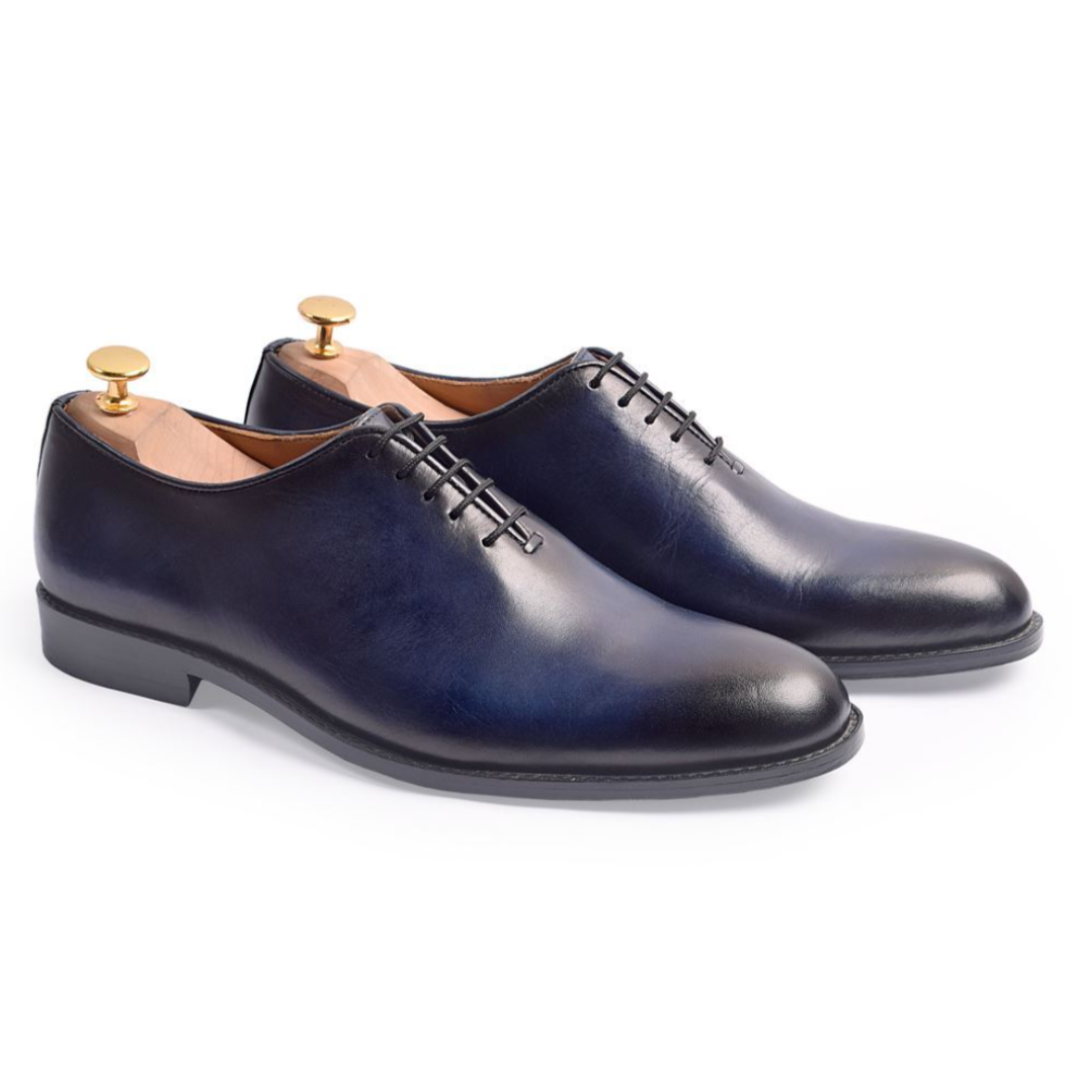 The Lincoln – Midnight Blue Patina Classic Leather Dress Shoes