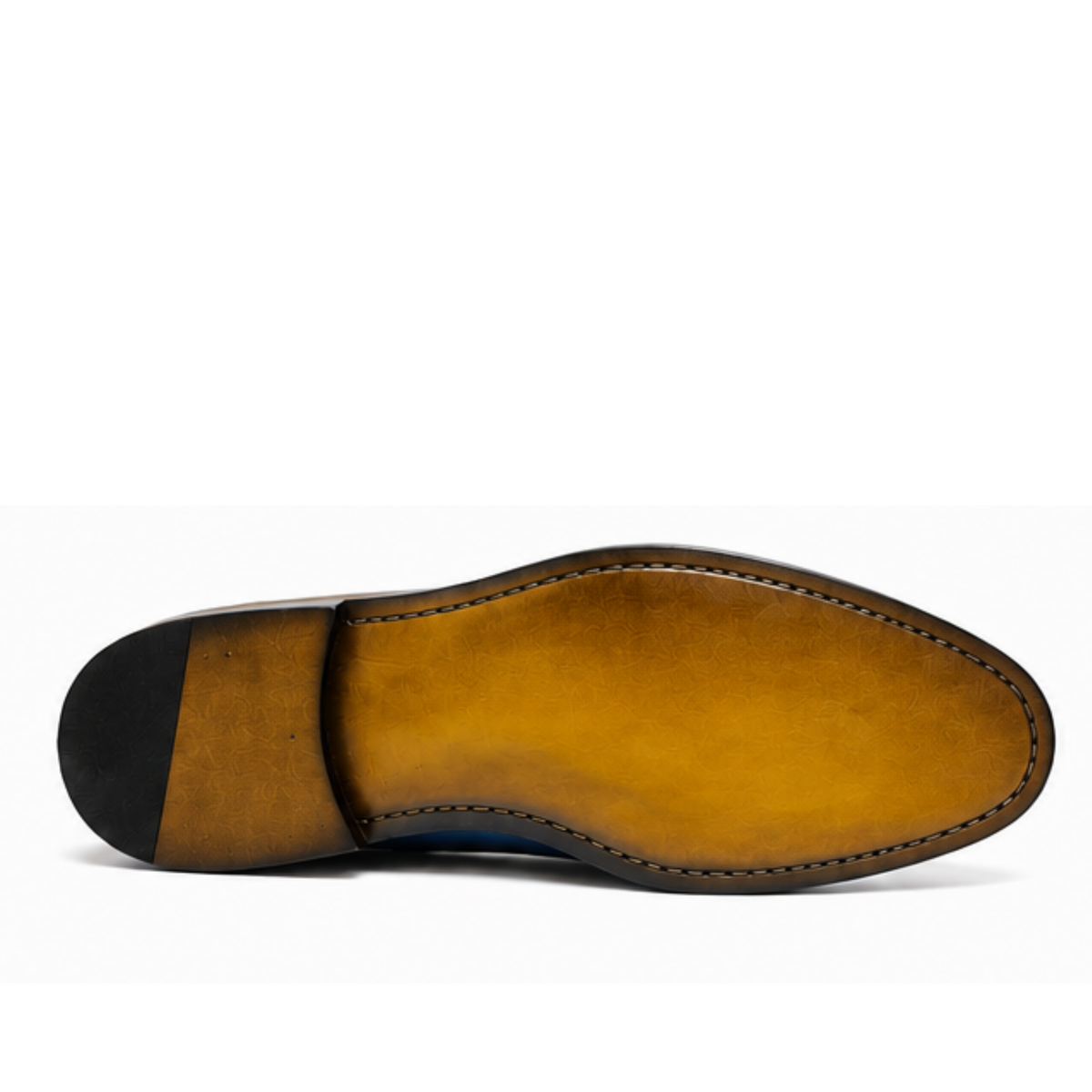 The Monaco - Navy & Caramel Hand-Painted Penny Loafer