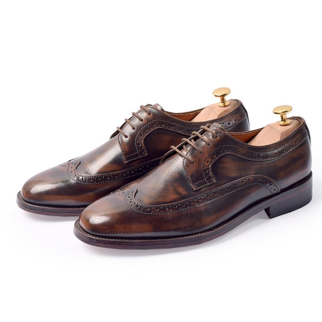 The Gibson – Handcrafted Derby in Walnut Double Shaded Brown Patina