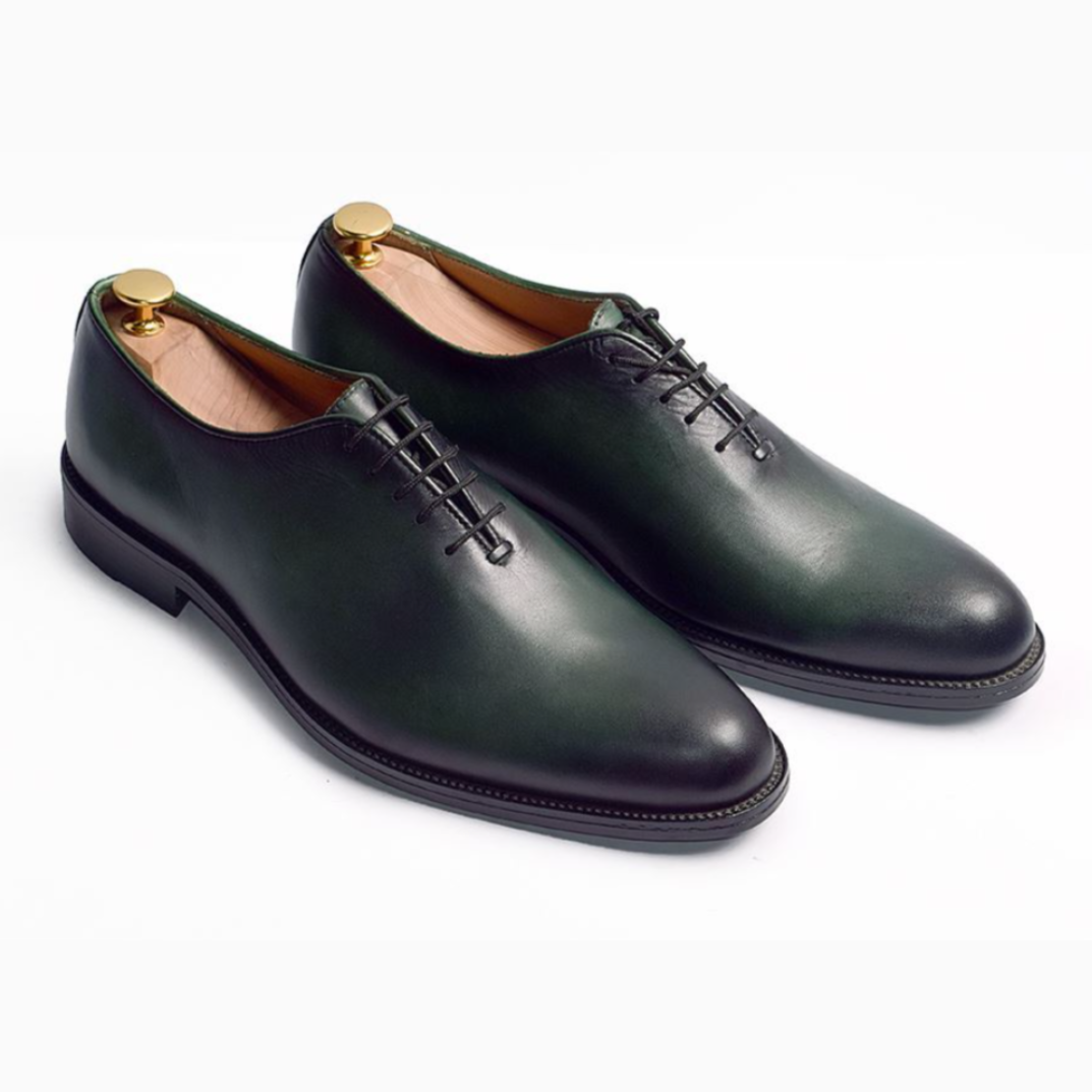 The Lincoln – Forest Green Patina Classic Leather Dress Shoes