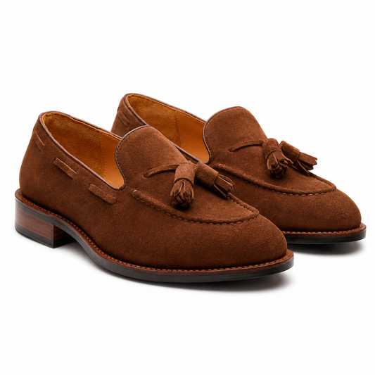 Oswald - Brown Suede Tassel Loafer